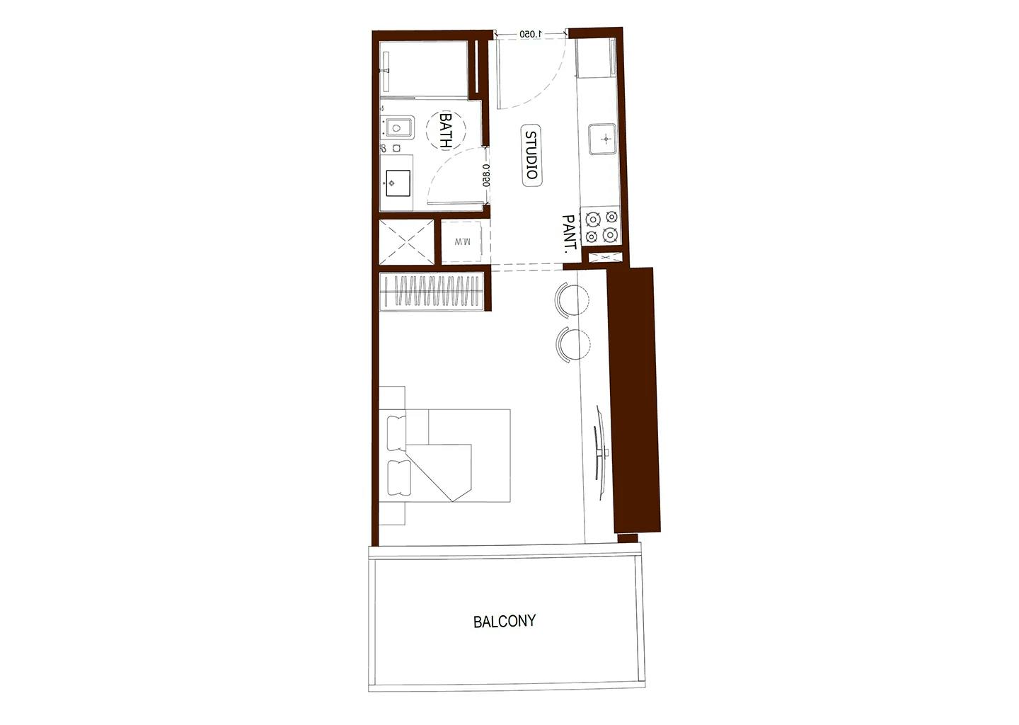 Binghatti Hillviews studio floor plan